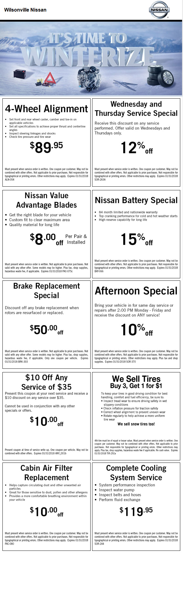 Nissan Service Coupons