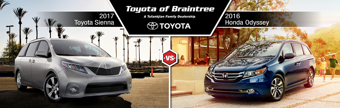 2017 Toyota Sienna Vs 2016 Honda Odyssey Braintree Ma 2017 Toyota Sienna Vs 2016 Honda Odyssey
