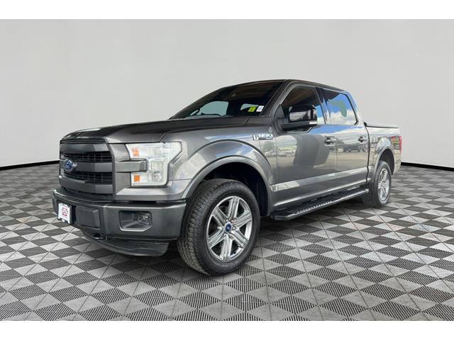 Gray (Magnetic Metallic) 2016 Ford F-150 Lariat SuperCrew 4WD Pickup Truck Four-Wheel Drive 6-Speed Automatic